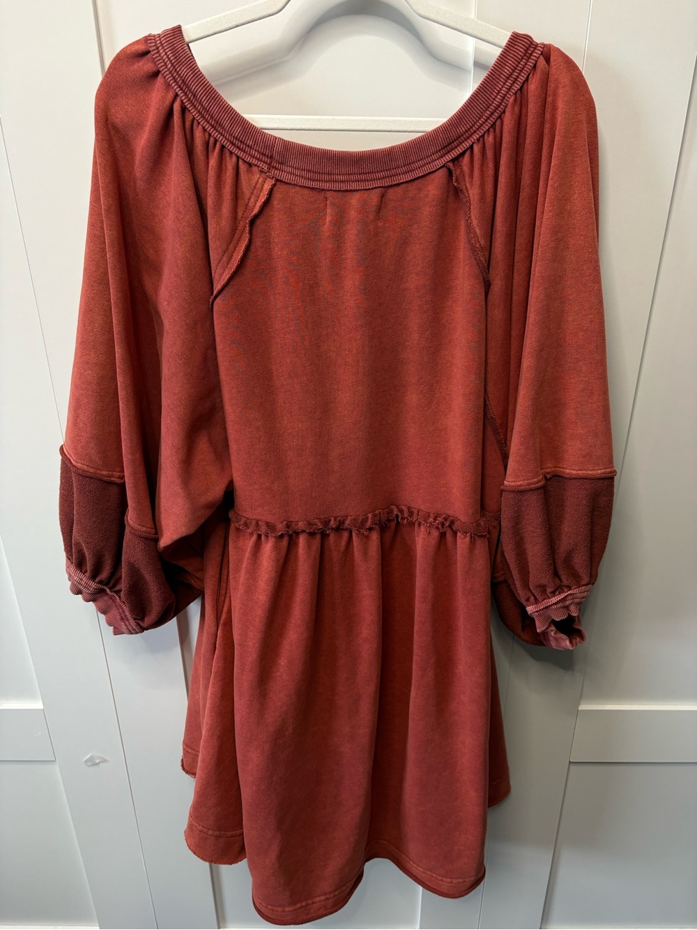 Oli & Hali Rust Casual Peasant Top-Oversized - Picture 5 of 8